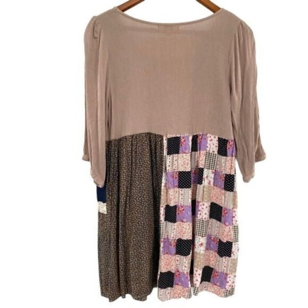 Umgee Patchwork Boho Cottagecore Tunic Dress - Picture 7 of 12